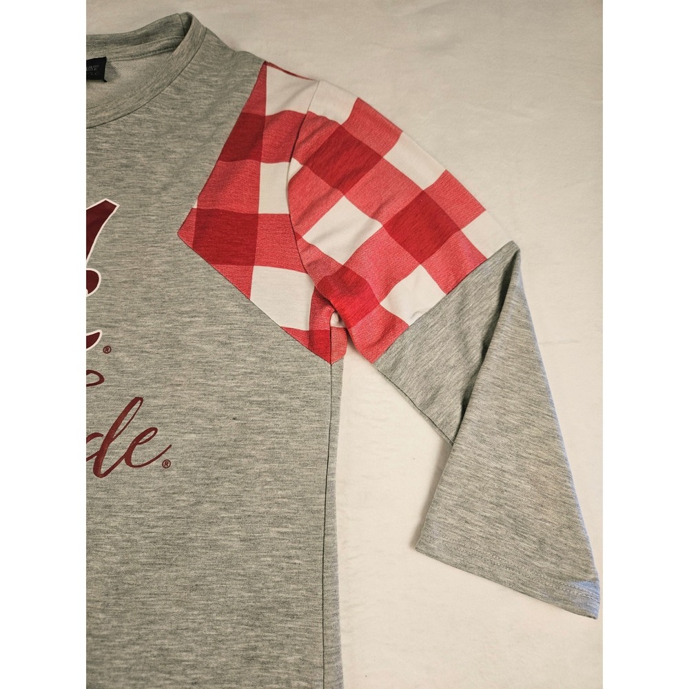 Gameday Couture Alabama Crimson Tide Roll Tide Plaid 3/4 Sleeve Tunic Top Small - Picture 2 of 10